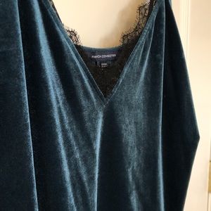 NWOT French Connection teal velvet blouse